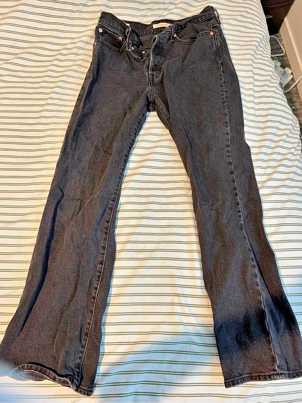 WEDGIE BOOTCUT Black Jeans Waist 28
